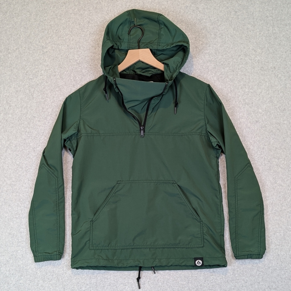 American Giant Anorak Windbreaker Jacket Men's XS Green Hooded Lightweight Hood